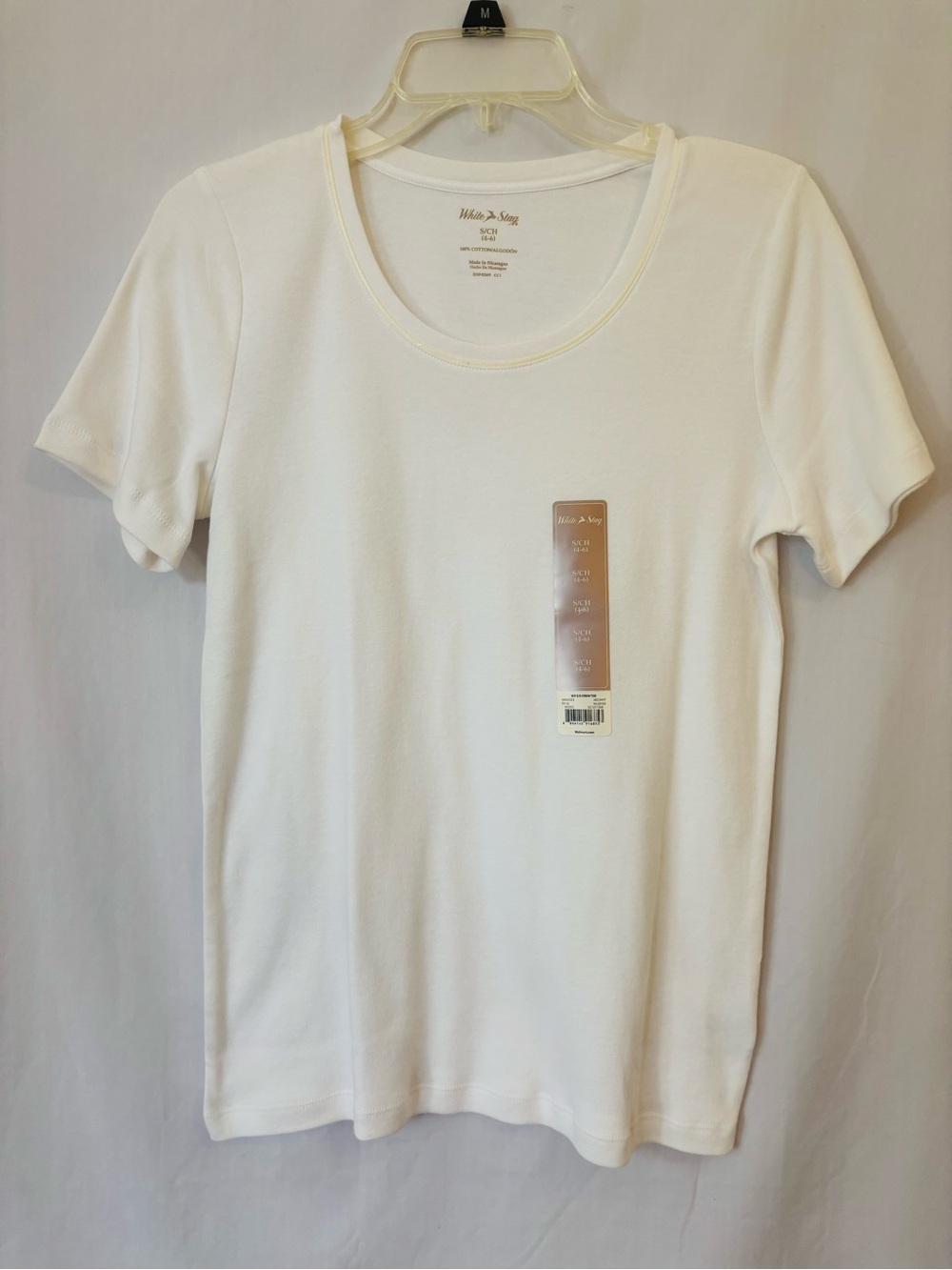 NWT White Cotton Scoop Neck Tee Size Small Basic Layering Top